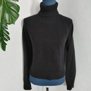 Planet Gold Black Turtleneck Knit Sweater